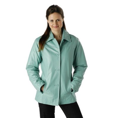 Excelled Women's Button Front Lamb Leather Car Coat