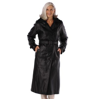 Excelled Women's Lamb Leather Trench Coat