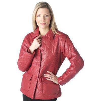 Excelled Women's Quilted Lamb Leather Coat