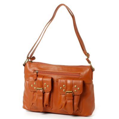 Excelled Lamb Leather Cargo Handbag