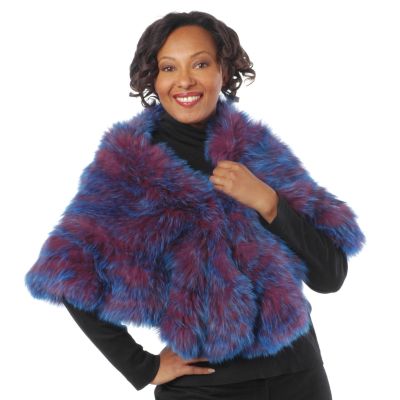 Cedric's Luxe Collection Knit Fox Fur Cape