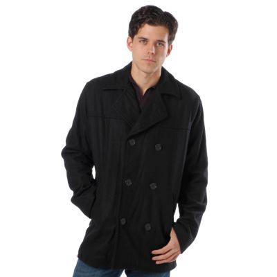 Excelled Men's Wool-Blend Pea Coat