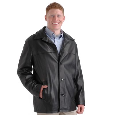 Excelled Men's New Zealand Lamb Leather Car Coat
