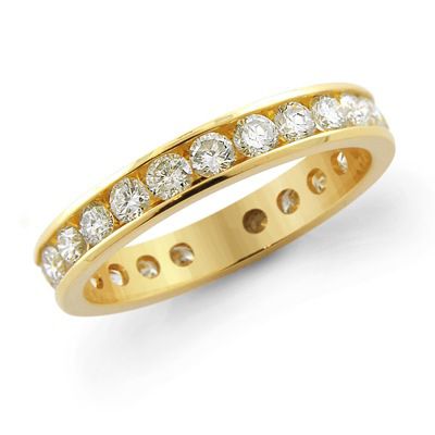 14K White or Yellow Gold 1.35ct Diamond Eternity Ring, H-I & I1-I2