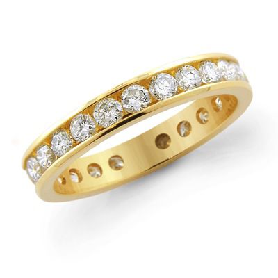 14K White or Yellow Gold 1.35ct Diamond Eternity Ring, G-H & SI2-I1