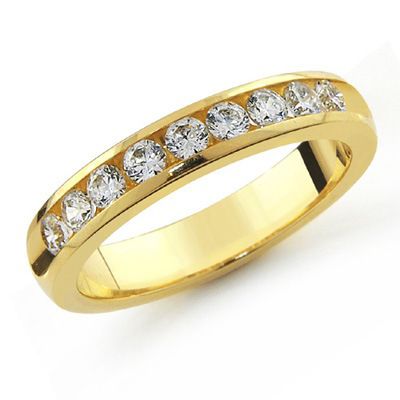 14K White or Yellow Gold 1.00ct Diamond Nine-Stone Ring, H-I & I1-I2