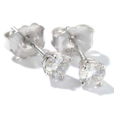 18K White or Yellow Gold 0.38ct Round Cut Certified Diamond Stud Earrings