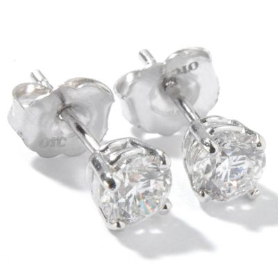 18K White or Yellow Gold 0.62ct Round Cut Certified Diamond Stud Earrings