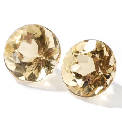 Set of Two 6mm Round Cut Brazilian Imperial Topaz