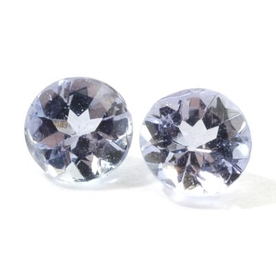 Set of Two 4mm Round Cut Tanzanite