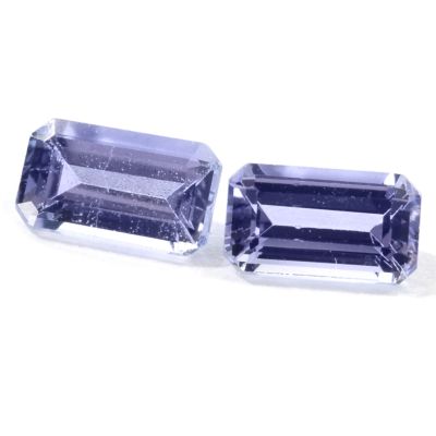 Set of Two 5 x 3mm Emerald Step Cut Tanzanite