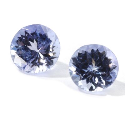 Set of Two 5mm Round Cut Tanzanite