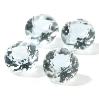 V29111 - Set of Four 4mm Round Cut Brazilian Aquamarines