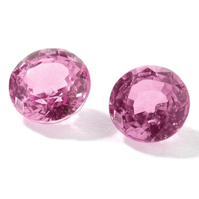 Set of Two Round Cut 4mm Pink Sapphires