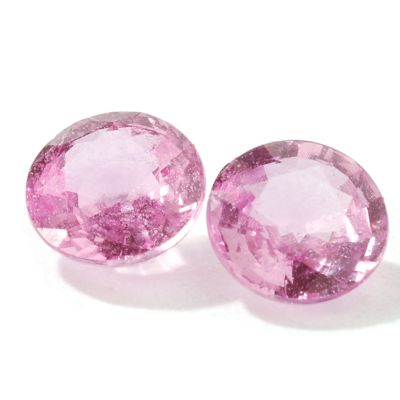 Set of Two Round Cut 4.5mm Pink Sapphires