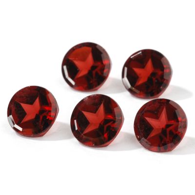 Set of Five Round Cut 7mm Red Mozambique Garnets