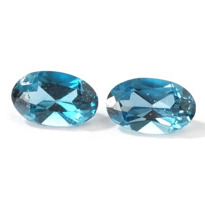 Set of Two Oval Cut 5 x 3mm London Blue Topaz