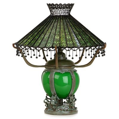 Antique Gaslight Blown Glass Lamp