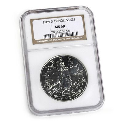 1989-D Congress Dollar MS 69 by NGC