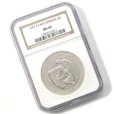 V33611 - 1997-P Law Enforcement Silver Dollar