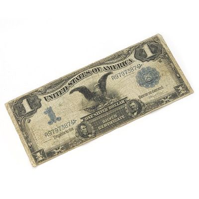 1899 Large Size $1 Black Eagle Note