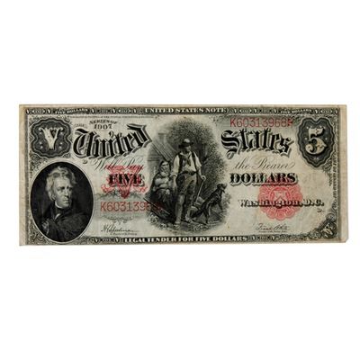 1907 $5 Wood Chopper Note