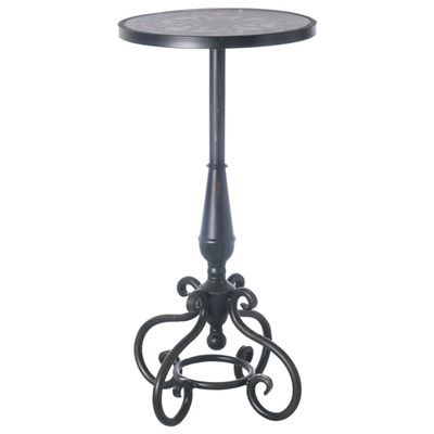 Stained Glass & Iron Pedestal Table