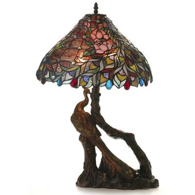 Perching Peacock Table Lamp