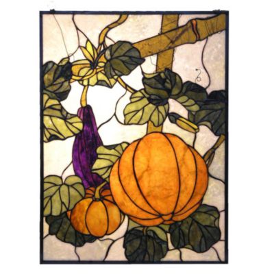 "Autumn Harvest" Stained Glass Panel