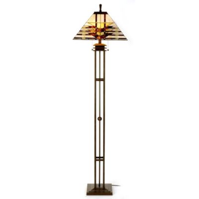 Tiffany-Inspired Mission-Style Floor Lamp