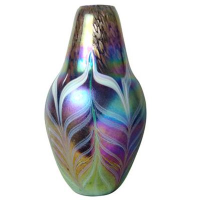 Peacock Favrile Glass Vase