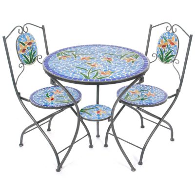 Azzurra Three-Piece Mosaic Bistro Set