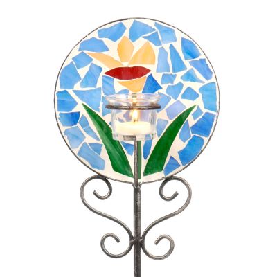 Azzurra Mosaic Candle Holder Garden Stake