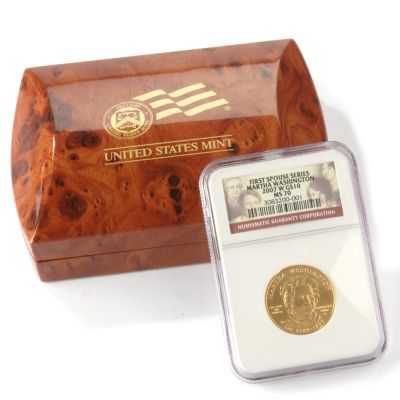 2007 First Spouse Martha Washington $10 Gold PF70UC NGC