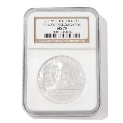 V39522 - 2007 Little Rock Central High School Desegregation Silver Dollar MS70 NGC