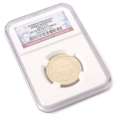 2007 S James Madison Presidential Dollar Grade: PF70UC