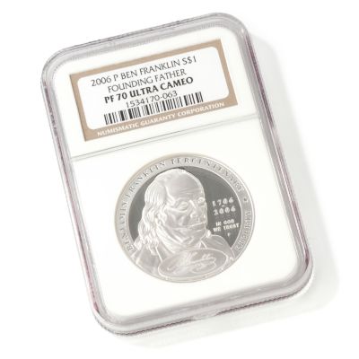 2006 Benjamin Franklin Founding Father Commemorative Dollar PF70UC