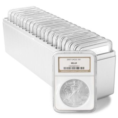 2007 20pc Silver American Eagle NGC MS69