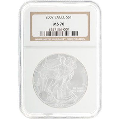 2007 Silver American Eagle NGC MS70