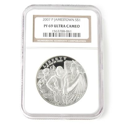 V40475 - 2007 Jamestown Silver Dollar NGC PF69UC