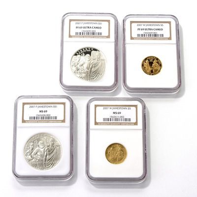 2007 Jamestown $1 & $5 Proof Coin Set