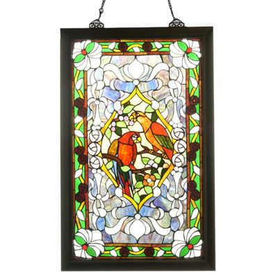 Parrot Paradise Glass Panel