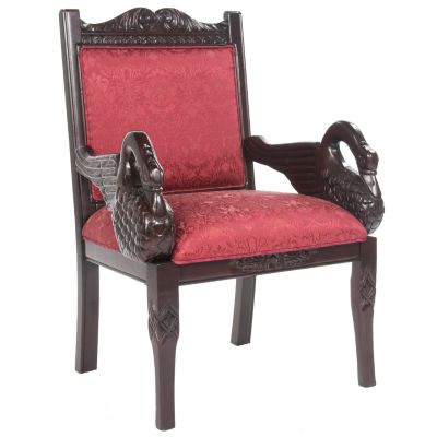 Handcarved Swan Arm Chair