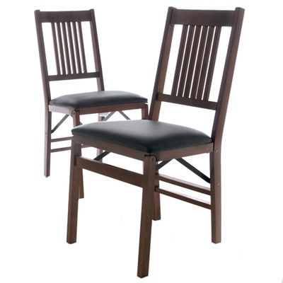 Mission-Style Folding Chairs - Set of 2