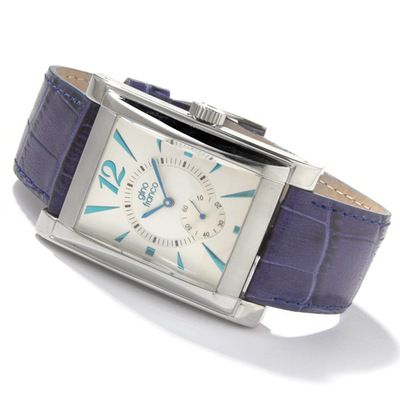 **Web Only** Gino Franco Men's Elegante Stainless Steel Leather Strap Watch