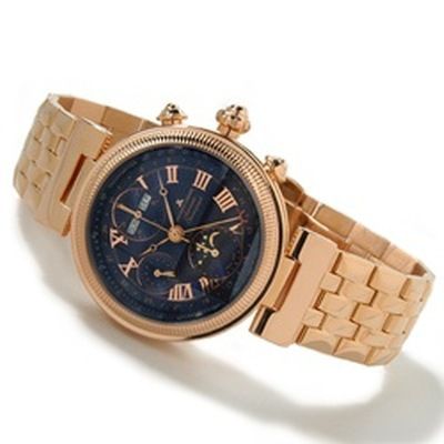 Jacques Lemans Men's 18K Rose Gold Plated Bracelet Watch