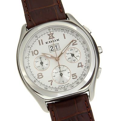Edox Men's Automatic Chronograph Leather Strap Watch