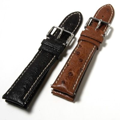 V48394 - 20mm Genuine Ostrich Contrast Stitch Strap 