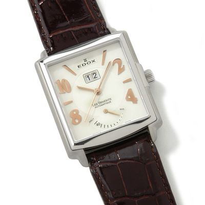 Edox Men's Les Bemonts Collection Leather Strap Watch