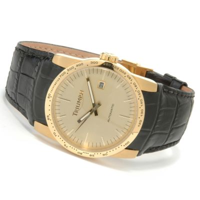 Triumph Men's Bonneville Automatic Leather Strap Watch